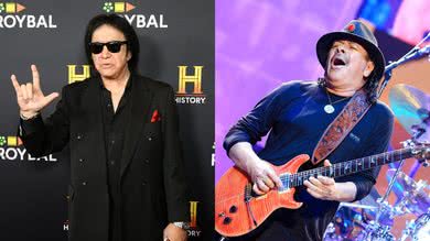 Gene Simmons e Carlos Santana - Fotos: Kayla Oaddams/FilmMagic e Jason Squires/WireImage