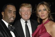 Sean Combs, Donald Trump e Melania Trump em 6 de fevereiro de 2008 na cidade de Nova York. - JOE SCHILDHORN/Patrick McMullan via Getty Images
