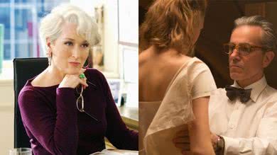 Meryl Streep em O Diabo Veste Prada (Foto: Divulgação) e Daniel Day-Lewis em Trama Fantasma (Foto: Divulgação)