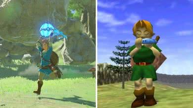 Capturas de tela de Breath of The Wild e Ocarina of Time (Fotos: Reprodução/Nintendo)
